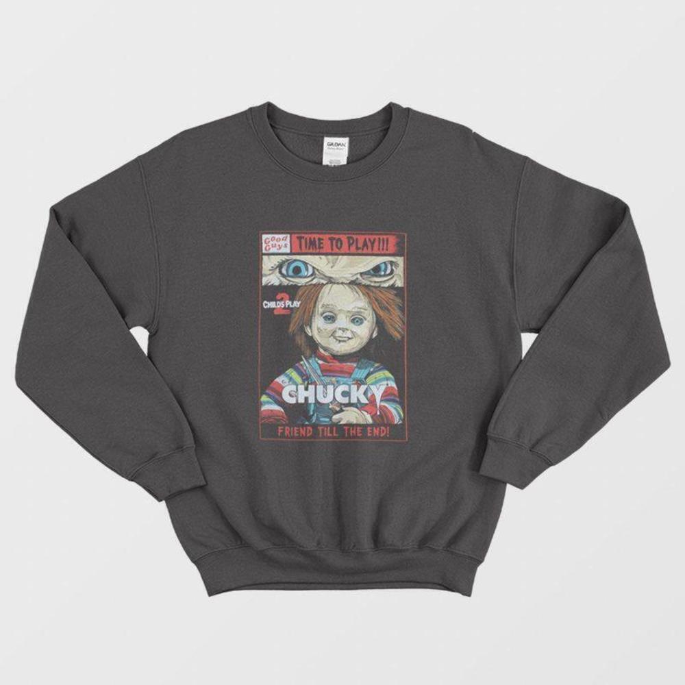 Childs Play Chucky Good Guys Retro Horror Time To Play Sweatshirt